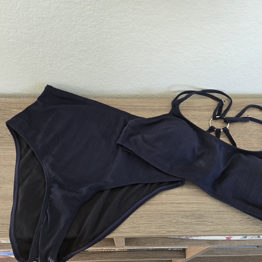 Cupshe Elegant Navy Blue Bikini Set